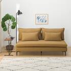 広い座面のゆったり 3人掛けソファ 布張りタイプ (MS01 肘なし YE) 15枚目画像