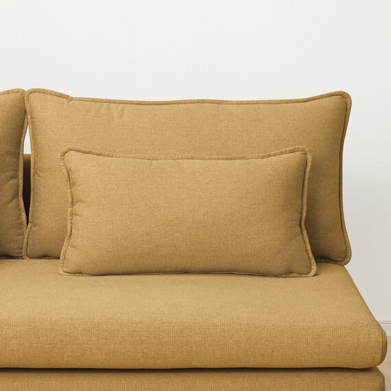 広い座面のゆったり 3人掛けソファ 布張りタイプ (MS01 肘なし YE) 21枚目画像