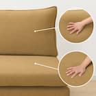 広い座面のゆったり 3人掛けソファ 布張りタイプ (MS01 肘なし YE) 22枚目画像