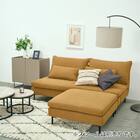 広い座面のゆったり 3人掛けソファ 布張りタイプ (MS01 肘なし YE) 33枚目画像