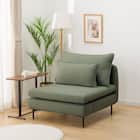 広い座面のゆったり 1人掛けソファ 布張りタイプ (MS01 肘なし YGR) 1枚目画像