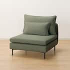 広い座面のゆったり 1人掛けソファ 布張りタイプ (MS01 肘なし YGR) 16枚目画像