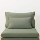 広い座面のゆったり 1人掛けソファ 布張りタイプ (MS01 肘なし YGR) 21枚目画像