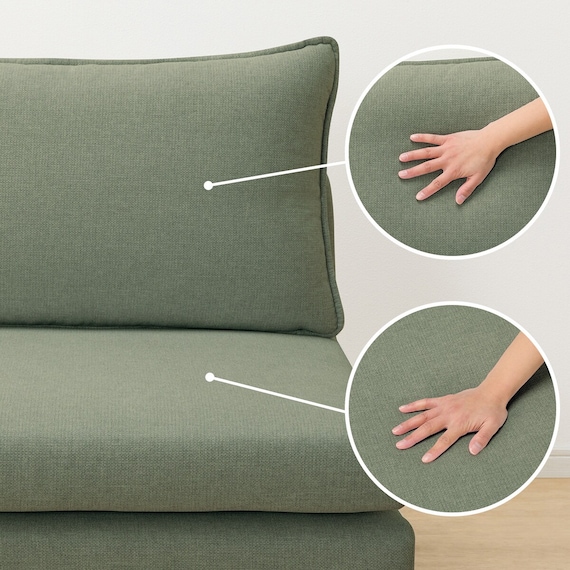 広い座面のゆったり 1人掛けソファ 布張りタイプ (MS01 肘なし YGR) 22枚目画像