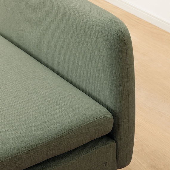 広い座面のゆったり 1人掛けソファ 布張りタイプ (MS01 肘なし YGR) 25枚目画像