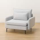 広い座面のゆったり 1人掛けソファ 布張りタイプ (MS01 肘あり LGY) 18枚目画像