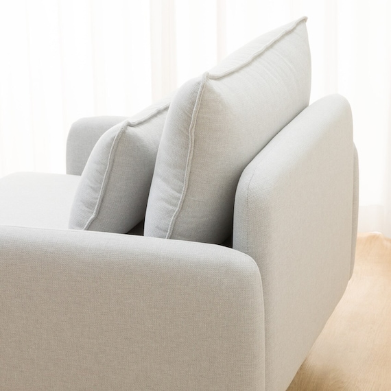 広い座面のゆったり 1人掛けソファ 布張りタイプ (MS01 肘あり LGY) 26枚目画像