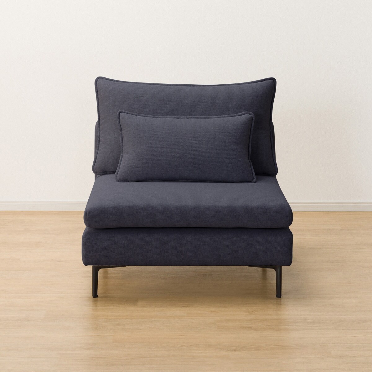 広い座面のゆったりソファ 布張りタイプ (MS01 1人掛け 肘なし DBL