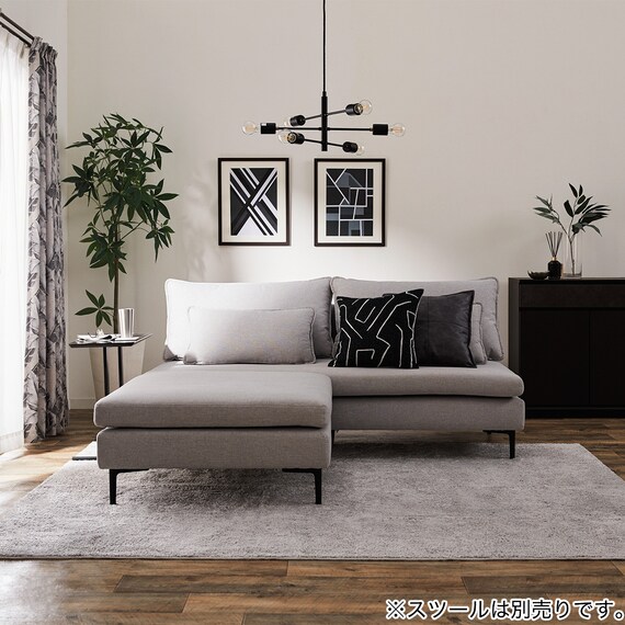 傷・汚れに強い 広い座面のゆったり 3人掛けソファ 布張りタイプ (MS01 肘なし Nシールド LGY) 39枚目画像