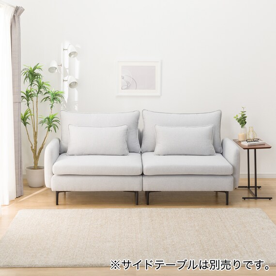 傷・汚れに強い 広い座面のゆったり 1人掛けソファ2台セット 布張りタイプ (MS01 1P×2 肘あり Nシールド LGY) 3枚目画像