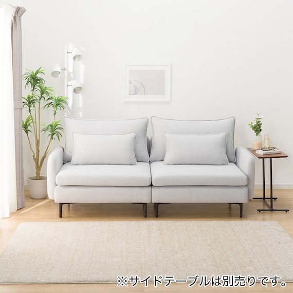 傷・汚れに強い 広い座面のゆったり 1人掛けソファ2台セット 布張りタイプ (MS01 1P×2 肘あり Nシールド LGY) 3枚目画像