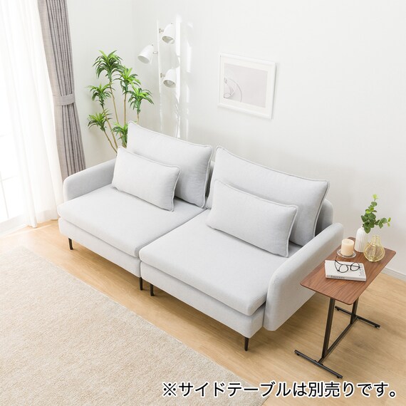 傷・汚れに強い 広い座面のゆったり 1人掛けソファ2台セット 布張りタイプ (MS01 1P×2 肘あり Nシールド LGY) 4枚目画像