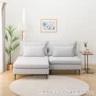 傷・汚れに強い 広い座面のゆったり 1人掛けソファ + シェーズセット 布張りタイプ (MS01 1P/シェーズ 肘なし Nシールド LGY) 3枚目画像