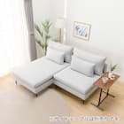 傷・汚れに強い 広い座面のゆったり 1人掛けソファ + シェーズセット 布張りタイプ (MS01 1P/シェーズ 肘なし Nシールド LGY) 4枚目画像