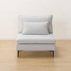 傷・汚れに強い 広い座面のゆったり 1人掛けソファ + シェーズセット 布張りタイプ (MS01 1P/シェーズ 肘なし Nシールド LGY) 18枚目画像