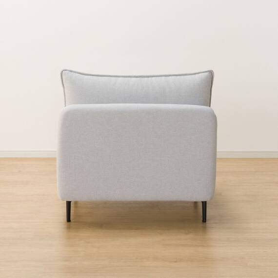 傷・汚れに強い 広い座面のゆったり 1人掛けソファ + シェーズセット 布張りタイプ (MS01 1P/シェーズ 肘なし Nシールド LGY) 21枚目画像