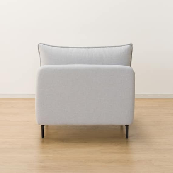 傷・汚れに強い 広い座面のゆったり 1人掛けソファ + シェーズセット 布張りタイプ (MS01 1P/シェーズ 肘なし Nシールド LGY) 21枚目画像