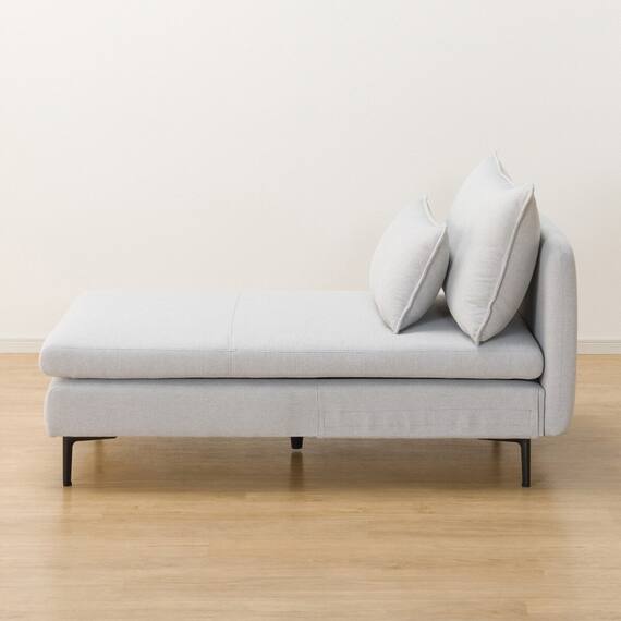 傷・汚れに強い 広い座面のゆったり 1人掛けソファ + シェーズセット 布張りタイプ (MS01 1P/シェーズ 肘なし Nシールド LGY) 25枚目画像