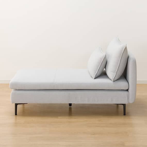 傷・汚れに強い 広い座面のゆったり 1人掛けソファ + シェーズセット 布張りタイプ (MS01 1P/シェーズ 肘なし Nシールド LGY) 25枚目画像