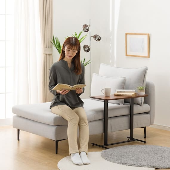 傷・汚れに強い 広い座面のゆったり シェーズロング 布張りタイプ (MS01 肘なし Nシールド LGY) 14枚目画像