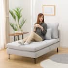 傷・汚れに強い 広い座面のゆったり シェーズロング 布張りタイプ (MS01 肘なし Nシールド LGY) 16枚目画像