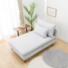 傷・汚れに強い 広い座面のゆったり シェーズロング 布張りタイプ (MS01 肘なし Nシールド LGY) 18枚目画像