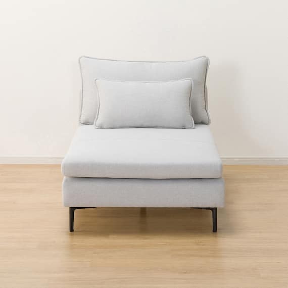 傷・汚れに強い 広い座面のゆったり シェーズロング 布張りタイプ (MS01 肘なし Nシールド LGY) 20枚目画像