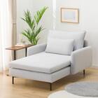 広い座面のゆったり シェーズロング 布張りタイプ (MS01 肘あり LGY) 1枚目画像