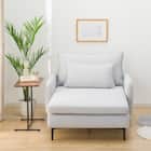 広い座面のゆったり シェーズロング 布張りタイプ (MS01 肘あり LGY) 16枚目画像