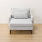 広い座面のゆったり シェーズロング 布張りタイプ (MS01 肘あり LGY) 19枚目画像