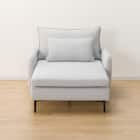 広い座面のゆったり シェーズロング 布張りタイプ (MS01 肘あり LGY) 19枚目画像