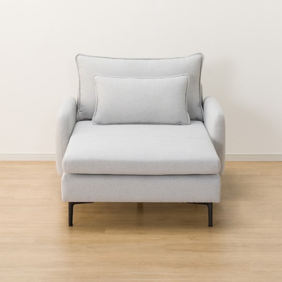 広い座面のゆったり シェーズロング 布張りタイプ (MS01 肘あり LGY) 19枚目画像