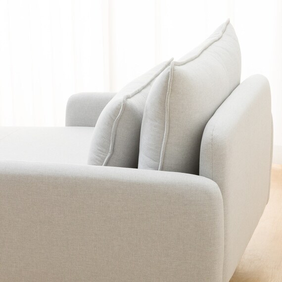 広い座面のゆったり シェーズロング 布張りタイプ (MS01 肘あり LGY) 26枚目画像