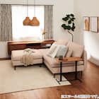 傷・汚れに強い 広い座面のゆったり 3人掛けソファ 布張りタイプ (MS01 肘なし Nシールド BE) 40枚目画像