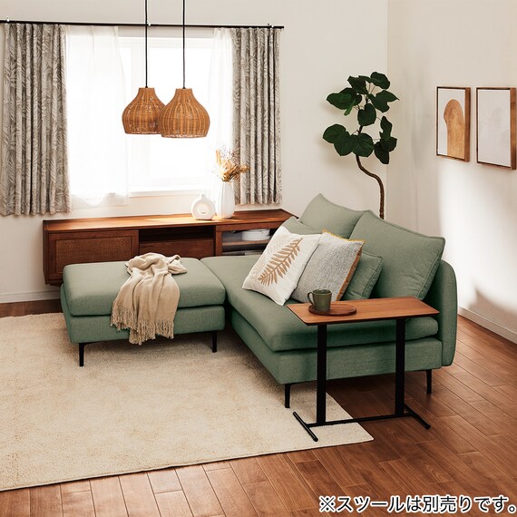 傷・汚れに強い 広い座面のゆったり 3人掛けソファ 布張りタイプ (MS01 肘なし Nシールド YGR) 39枚目画像