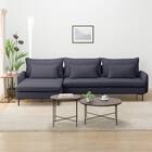 広い座面のゆったり 3人掛けソファ + シェーズセット 布張りタイプ (MS01 3P/シェーズ 肘あり DBL) 14枚目画像