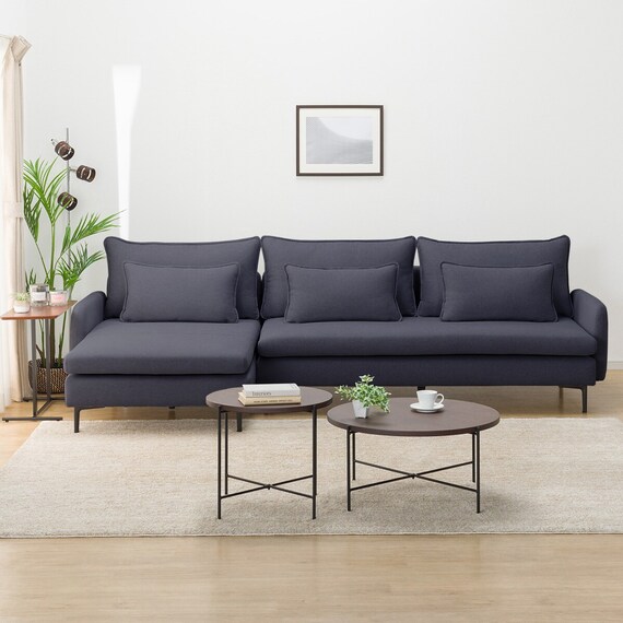 広い座面のゆったり 3人掛けソファ + シェーズセット 布張りタイプ (MS01 3P/シェーズ 肘あり DBL) 14枚目画像