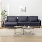 広い座面のゆったり 3人掛けソファ + シェーズセット 布張りタイプ (MS01 3P/シェーズ 肘あり DBL) 14枚目画像