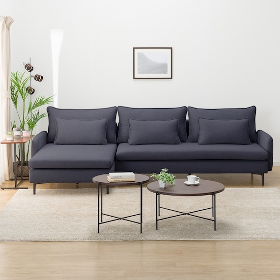 広い座面のゆったり 3人掛けソファ + シェーズセット 布張りタイプ (MS01 3P/シェーズ 肘あり DBL) 14枚目画像