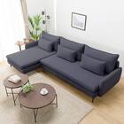 広い座面のゆったり 3人掛けソファ + シェーズセット 布張りタイプ (MS01 3P/シェーズ 肘あり DBL) 15枚目画像