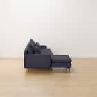 広い座面のゆったり 3人掛けソファ + シェーズセット 布張りタイプ (MS01 3P/シェーズ 肘あり DBL) 19枚目画像