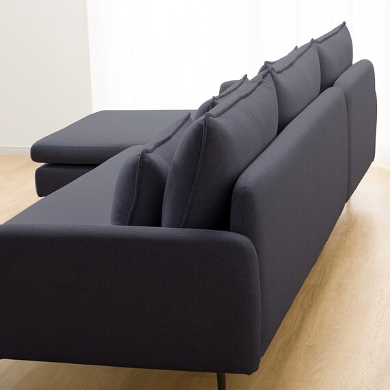 広い座面のゆったり 3人掛けソファ + シェーズセット 布張りタイプ (MS01 3P/シェーズ 肘あり DBL) 24枚目画像