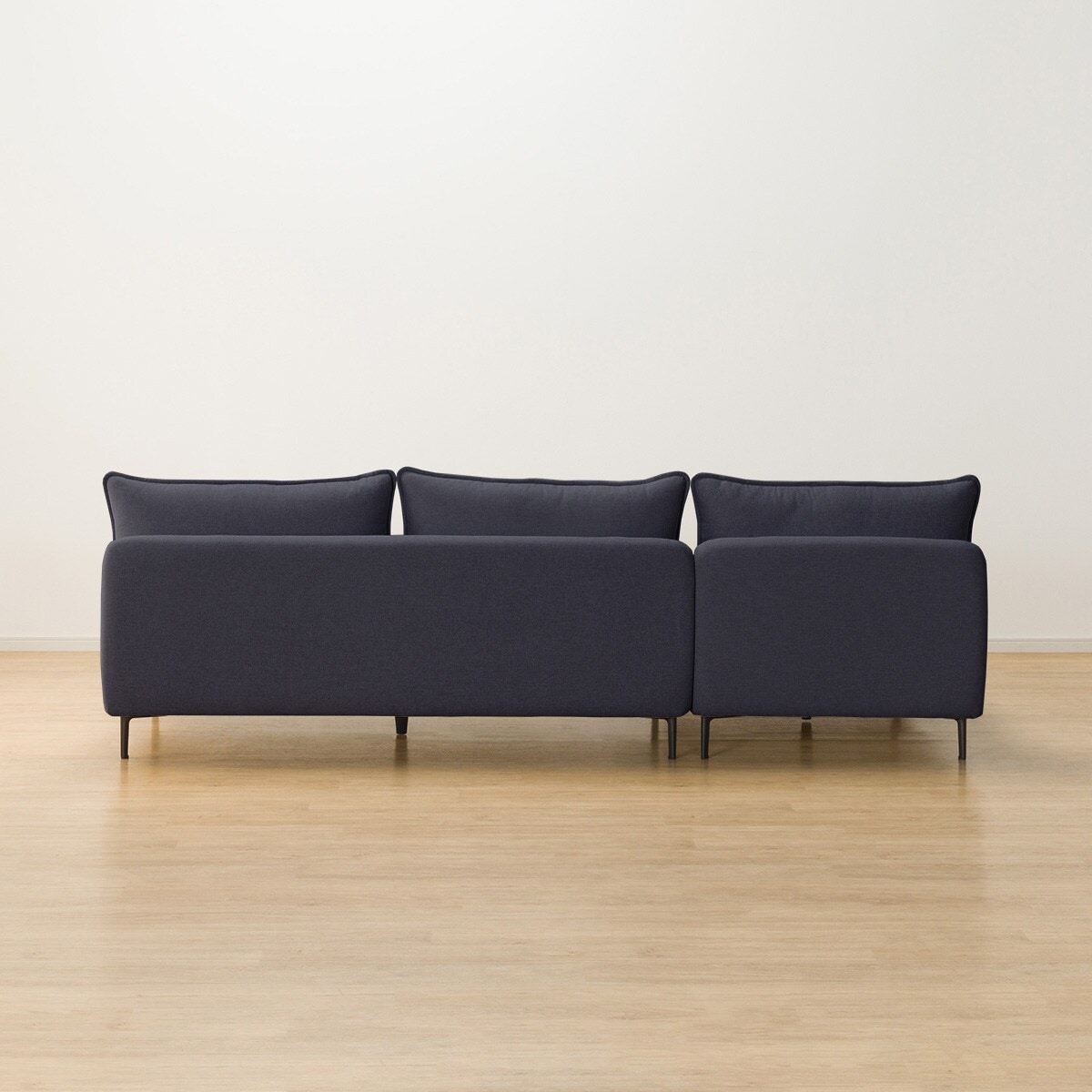 広い座面のゆったりカウチソファ 布張りタイプ (MS01 3P/シェーズ