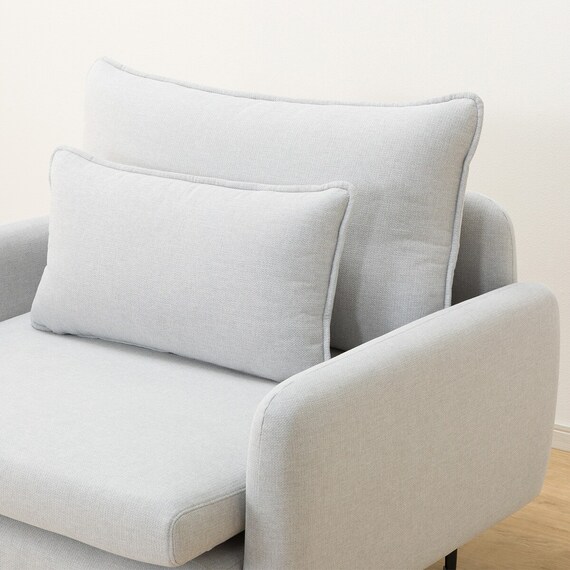 傷・汚れに強い 広い座面のゆったり 1人掛けソファ 布張りタイプ (MS01 肘あり Nシールド LGY) 25枚目画像