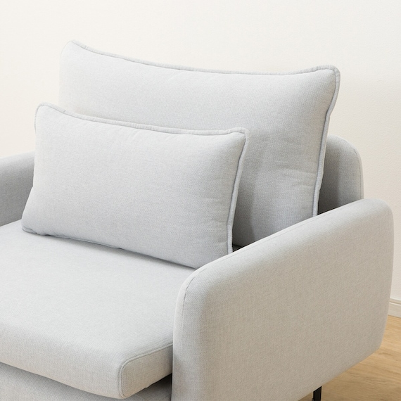 傷・汚れに強い 広い座面のゆったり 1人掛けソファ 布張りタイプ (MS01 肘あり Nシールド LGY) 25枚目画像