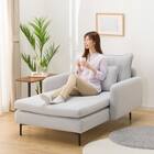 傷・汚れに強い 広い座面のゆったり シェーズロング 布張りタイプ (MS01 肘あり Nシールド LGY) 14枚目画像