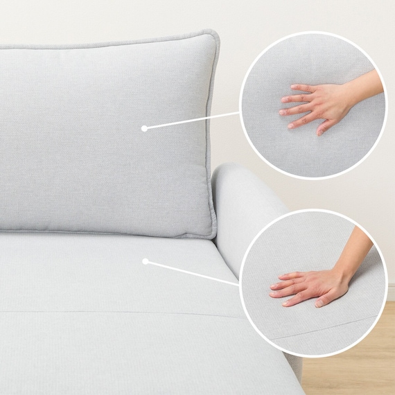 傷・汚れに強い 広い座面のゆったり シェーズロング 布張りタイプ (MS01 肘あり Nシールド LGY) 24枚目画像