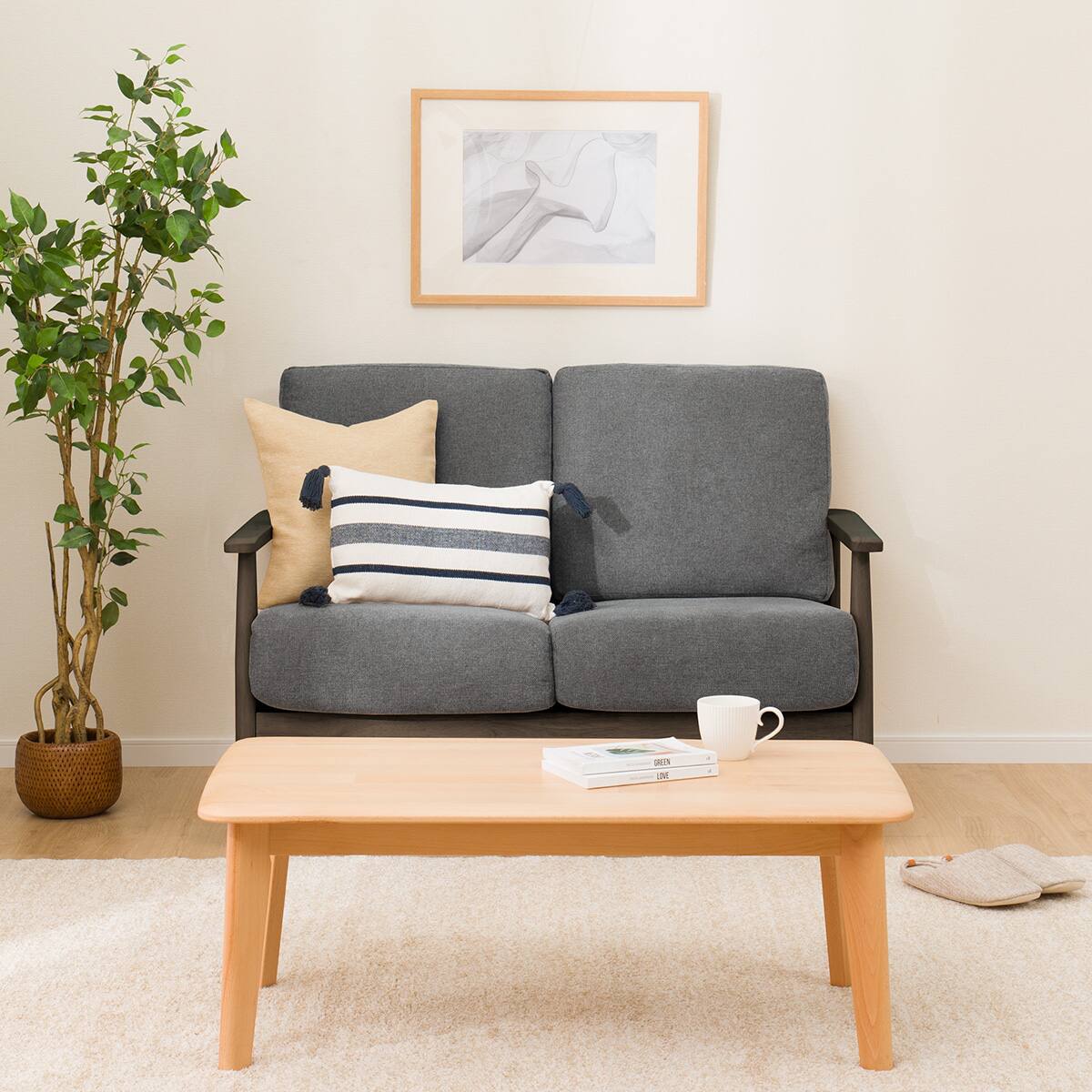 2人掛けソファ 布張りタイプ (IG01 DBR/DGY) | ニトリネット【公式