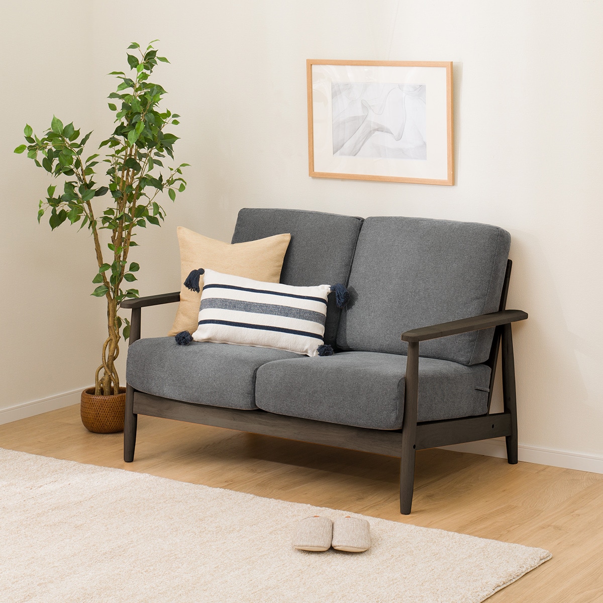 [美品]ニトリ　2人掛けソファ（1000円） rich2110300029675s01.jpg