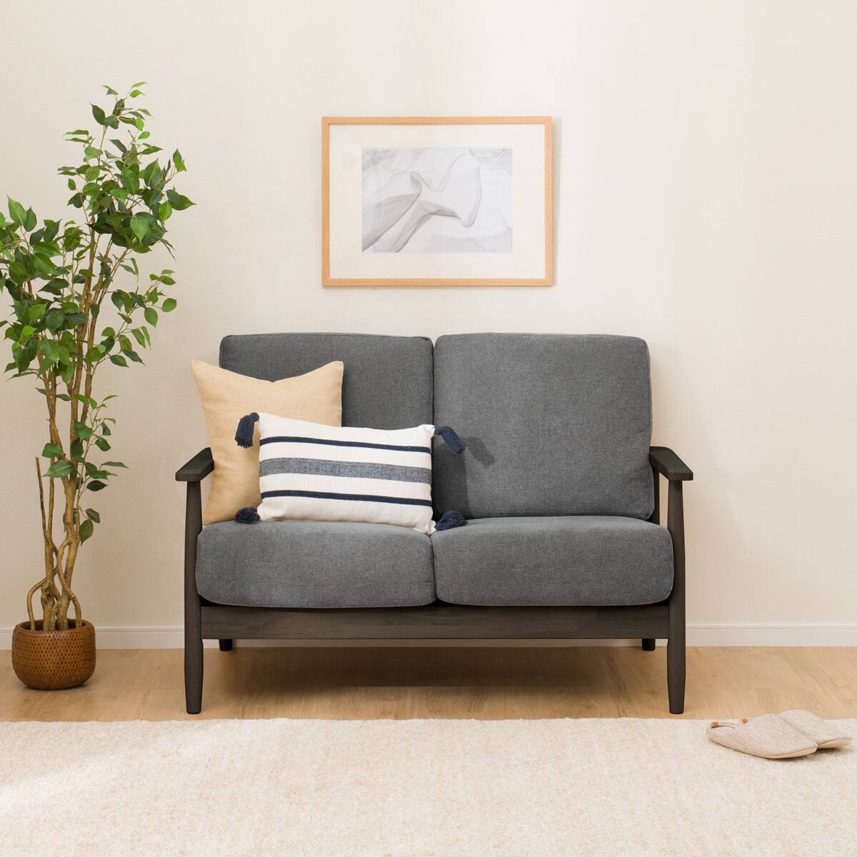 2人掛けソファ 布張りタイプ (IG01 DBR/DGY) | ニトリネット【公式